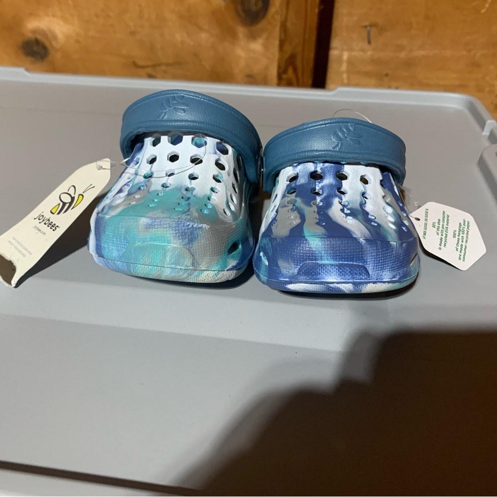 Blue and White Kids Clogs